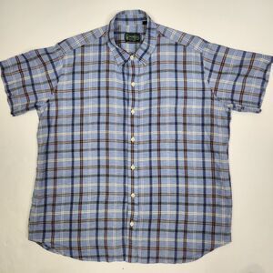 Gitman Bros Vintage 1980s SS Single Pocket Picnic Plaid Button Down Shirt L